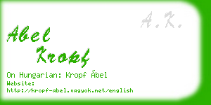 abel kropf business card